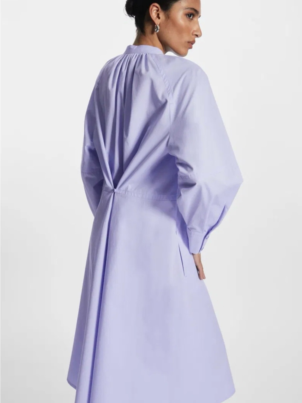 COS Relaxed Fit Gathered Midi Shirt Dress